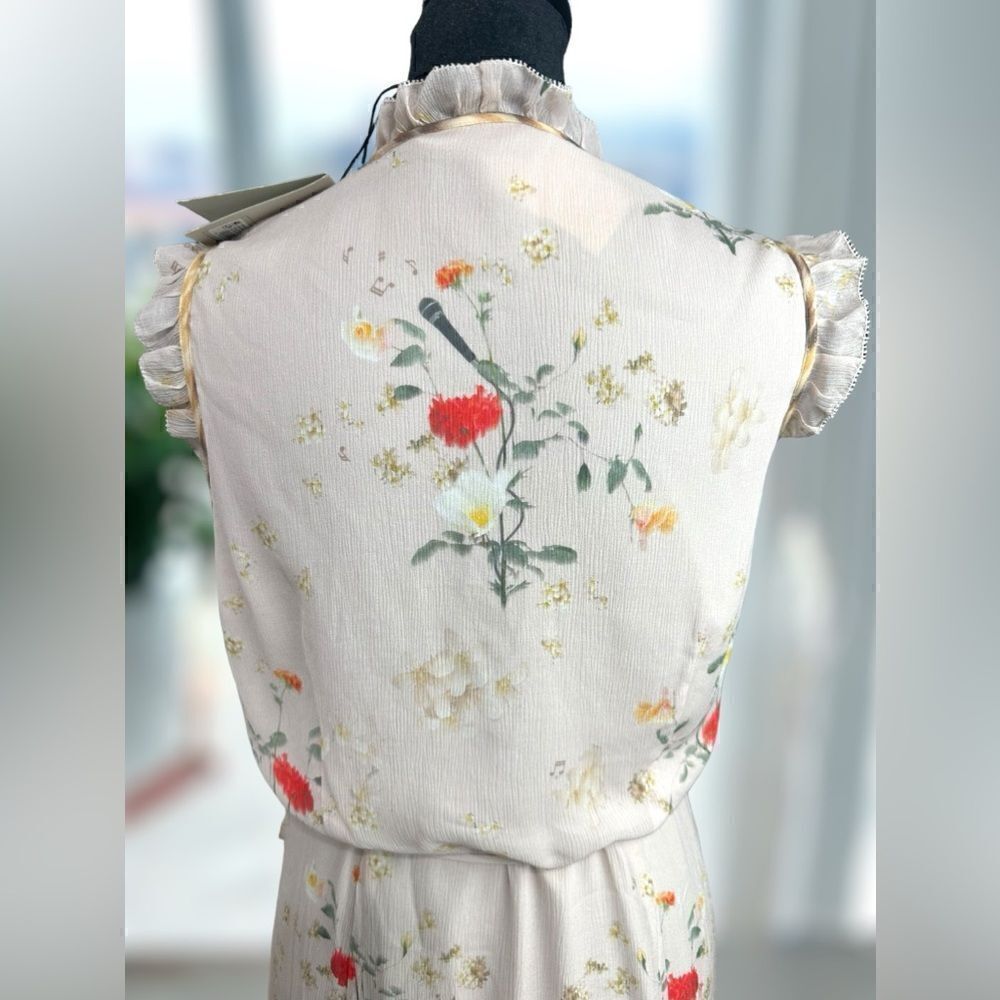 🔥🔥 NWT ALL SAINTS Musical Floral Wrap Mini Dress Size 6 US 10 UK EU 38 - Picture 6 of 16